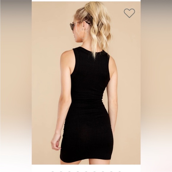 THROUGH THE YEARS BLACK Ribbed Knit DRESS S/M - Picture 6 of 10